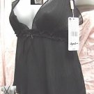lepel black pleated short negligee set size 8/10 BNWT