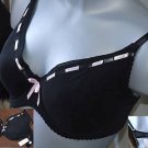 40d black padded underwired bra with pink ribbon BN