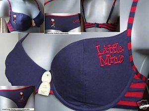 30aa la senza minnie the minx blue pushup cotton bra BN