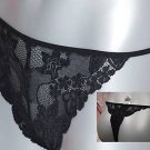 ballet black lace embroidery thong size 14 to 16  bnwot