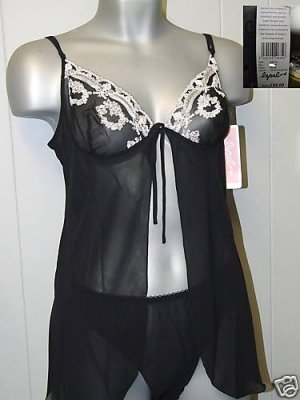 lepel chemise thong set black silver size 18 BNWT