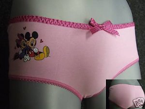disney mickey minnie mouse pink cotton boyshort size 10