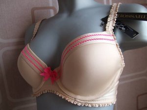 32d gossard nude pink trim padded moulded plunge bra