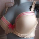 32dd gossard nude pink trim padded moulded plunge bra