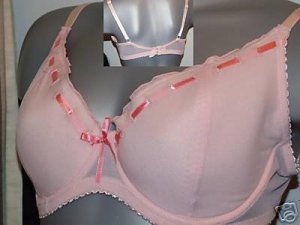 38dd pink padded underwired bra ribbon design BN