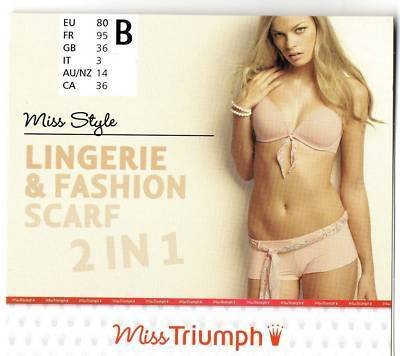 36b triumph miss style padded peach plunge bra BNWT