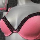 34c ex m&s pink fuschia cotton padded push up bra BNWOT