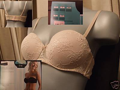 38a ex m&s nude strapless padded multiway bra BNWT