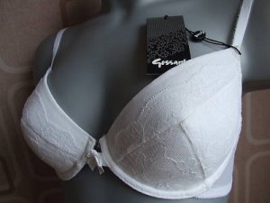 36g Gossard Superboost white Lace padded Plunge Bra BN