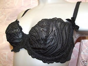 36b black embroidery lace ballet underwired bra bnwt
