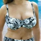34gg floral black underwired bikini top ex brand BNWT