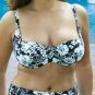 34dd floral black underwired bikini top ex brand BNWT