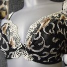 34dd ex m&s truly you black gold embroidery bra BNWT
