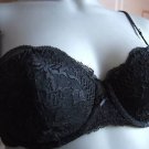 34c ex m&s black padded lace balcony underwired bra BN