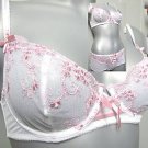 34a littlewoods white & pink embroidery wired bra BNWT
