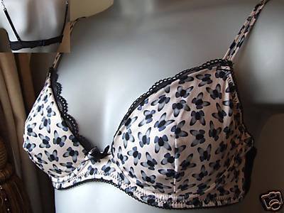 34a ex store animal print non padded plunge bra bnwo