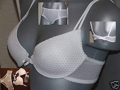32c ex m&s white padded body style push up bra bnwt