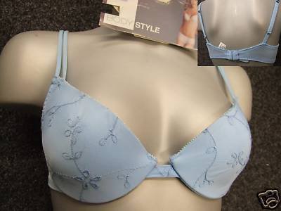 32c ex m&s pale blue padded body style push up bra BN
