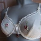 32c charnos cream mesh & embroidery bra underwired BN