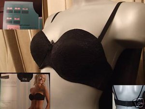 32a ex m&s black strapless padded multiway bra BNWT