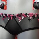black floral embroidery fulfilled boyshort size 18 BNWT