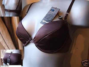 36f gossard chocolate satin superboost pushup bra bnwt
