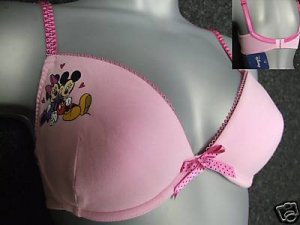 30c disney mickey minnie mouse pink cotton push up bra