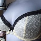 38a m&s per una lemon & black underwired padded bra BN