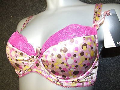 34b gossard tutti frutti pink padded plunge bra BNWT