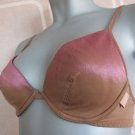 ELLE 34b brown & pink glitter padded plunge bra BNWOT