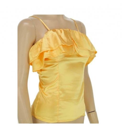 Small Size Yellow Ruffle Tank Top for Juniors