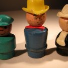 Fisher Price Vintage Wooden Little People Set of Three Workers (HC06)