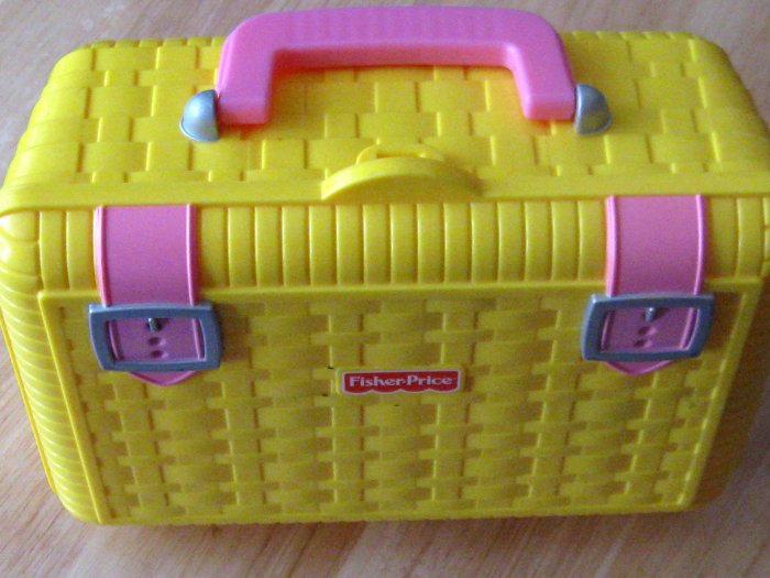 Fisher Price Yellow Wicker Look Picnic Basket (HC21)