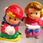 Fisher Price Holiday Ice Skater and Sledder Little People 1998