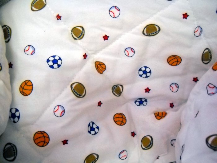 Carters "Quilted Fitted Sheet" Replacement Pack n Play Sheet Cover Sports Theme (HC24)