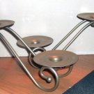 Great Set of Brushed Silver Candle Holders