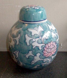 Vintage Teal Ginger Jar