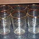 Set of 6 Gold Trim Shot Glasses VERY NICE