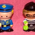 PLAY TOWN WOODEN FIGURES -Policeman Dan & Billy Bandit