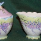 Home Interiors ~ Wisteria Collection Sugar and Creamer NIB