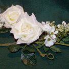 30% OFF!  Set of 2 Curled White Rose Sprays – Home Interiors Florals –NEW IN BOX
