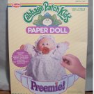 Vintage 1984 Cabbage Patch Kids Preemie! Paper Dolls