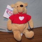The Disney Store ~ Winnie the Pooh Red Sweater Plush Bean Bag Beanie