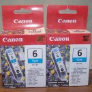 2 Canon Ink Cartridges BCI-6C Cyan NEW IN BOX