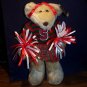 Cheerleader Bear - Plush - Red, White & Green - Great for Christmas - NEW