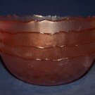 Vintage Pink Glass Bowls Rose Design 4 Bowls