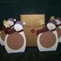 Snowman Coasters – Box of 4 Hand-Painted Wood w/Cork - Never Used