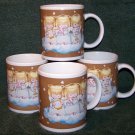 Hallmark 3 Angels on Clouds Set of 4 Coffee Mug Cups