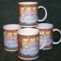 Hallmark 3 Angels on Clouds Set of 4 Coffee Mug Cups