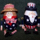 Patriotic Wooden Eggs w/Arms & Legs – Uncle Sam and Lady